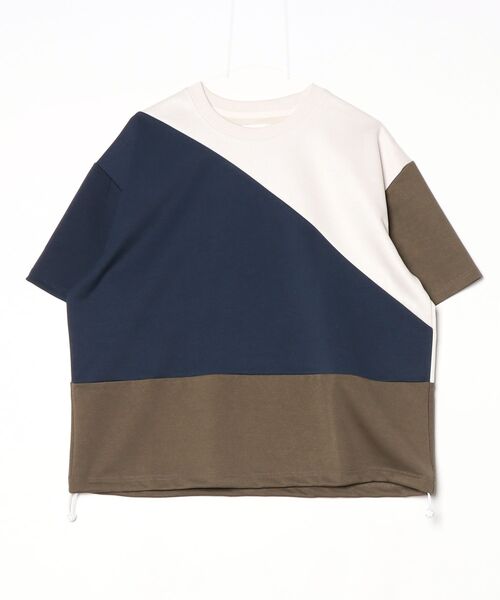 ATELANE(アテレーン)の「ATELANE /パネル切替TEE(Tシャツ/カットソー・メンズ・ブラック/ホワイト・LARGE/X-LARGE/MEDIUM)」の8枚目の写真