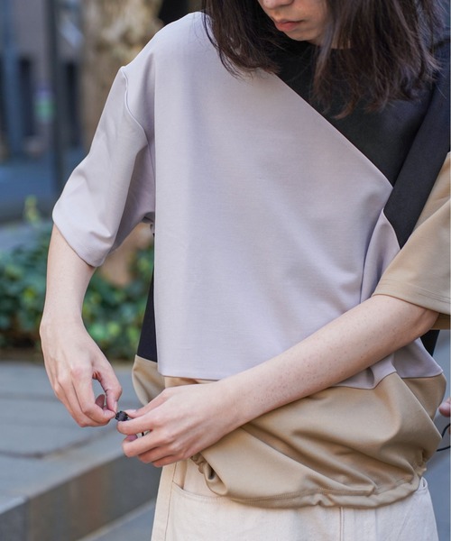 ATELANE(アテレーン)の「ATELANE /パネル切替TEE(Tシャツ/カットソー・メンズ・ブラック/ホワイト・LARGE/X-LARGE/MEDIUM)」の15枚目の写真
