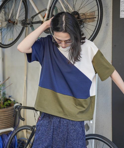 ATELANE(アテレーン)の「ATELANE /パネル切替TEE(Tシャツ/カットソー・メンズ・ブラック/ホワイト・LARGE/X-LARGE/MEDIUM)」の10枚目の写真
