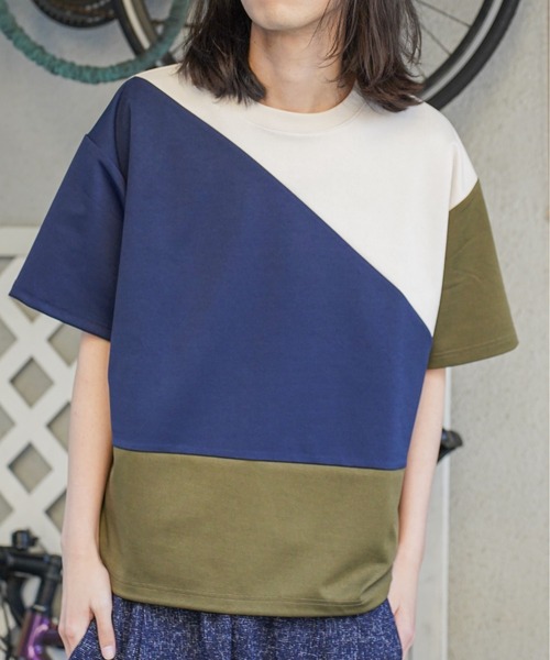 ATELANE(アテレーン)の「ATELANE /パネル切替TEE(Tシャツ/カットソー・メンズ・ブラック/ホワイト・LARGE/X-LARGE/MEDIUM)」の11枚目の写真
