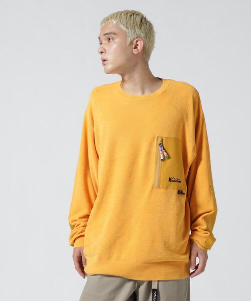 MANASTASH(マナスタッシュ)の「MANASTASH/マナスタッシュ COZY KNIT CREW(ニット/セーター・メンズ・イエロー/ブルー・XL)」の2枚目の写真