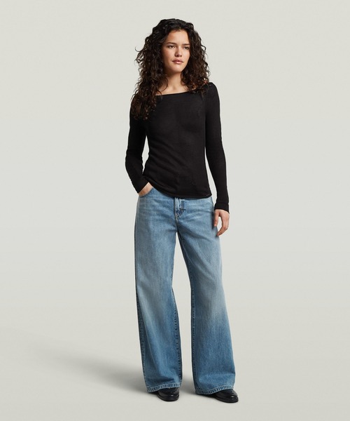 G-STAR（ジースター）の「Skater High Loose Jeans/ヴィンテージライクハイウエストワイドルーズジーンズ/L28（デニムパンツ・レディース・ライトインディゴブルー・26inch/25inch/27inch）」の4枚目の写真
