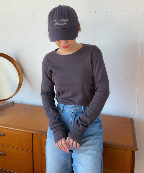 PICHI(ピイチ)の「ソフトストレッチロンTee(Tシャツ/カットソー・レディース・ブラック/チャコール/オートミール/ホワイト・FREE)」の14枚目の写真