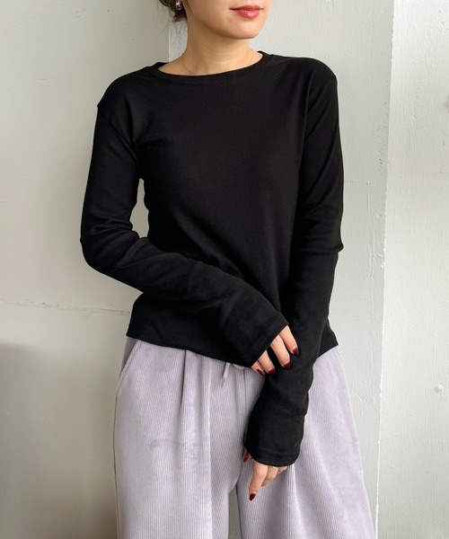 PICHI(ピイチ)の「ソフトストレッチロンTee(Tシャツ/カットソー・レディース・ブラック/チャコール/オートミール/ホワイト・FREE)」の19枚目の写真