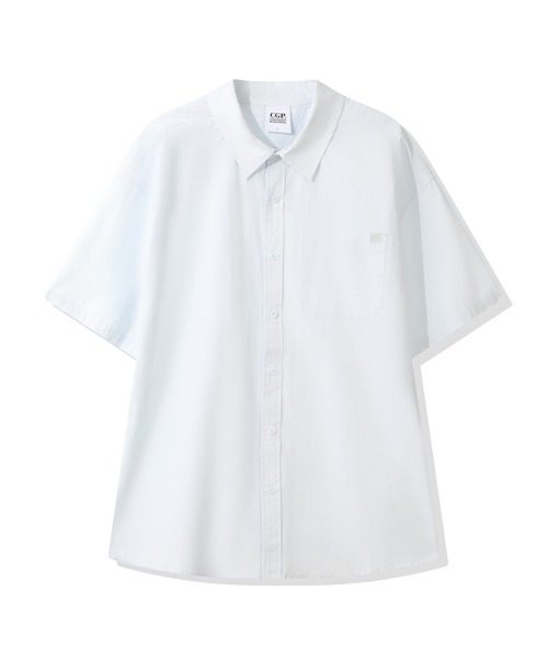 codegraphy（コードグラフィー）の「Pinstripe Short Sleeve Shirt CBFUUSH001（シャツ/ブラウス・メンズ・チャコール/スカイブルー/グレー・MEDIUM/LARGE）」の3枚目の写真