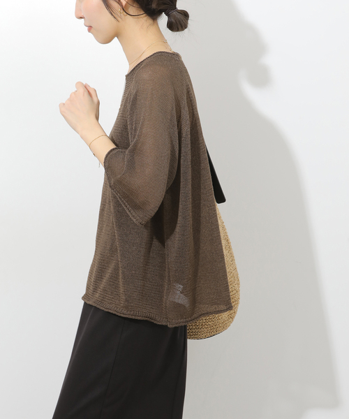 JOURNAL STANDARD relume(ジャーナルスタンダード レリューム)の「PEリネンハーフスリーブプルオーバー(ニット/セーター・レディース・ブラウン/ライトグリーン/ブラック・FREE)」の11枚目の写真