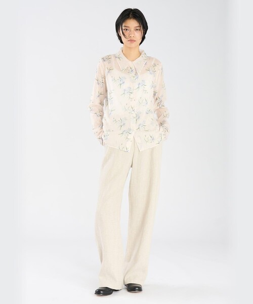agnes b.(アニエスベー)の「フローラル プリント コットン 長袖 ブラウス "Fine"(シャツ/ブラウス・レディース・アイボリー・40/38/36)」の5枚目の写真