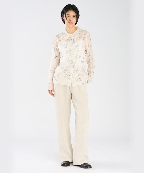 agnes b.(アニエスベー)の「フローラル プリント コットン 長袖 ブラウス "Fine"(シャツ/ブラウス・レディース・アイボリー・40/38/36)」の6枚目の写真