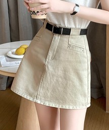 2点セット 台形ミニスカート ベルト付き