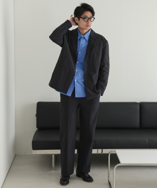 STYLISE(スタイライズ)の「【NARIWAI.】Tech Confort Jacket ブラック テーラードジャケット リラックス ビジネス タウンユース カジュアル ストレスフリー 撥水 UVカット 接触冷感 防シワ(ライダースジャケット・メンズ・ブラック・M)」の2枚目の写真