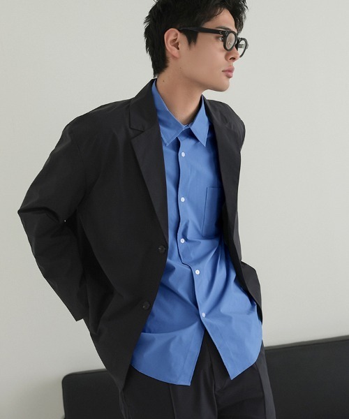 STYLISE(スタイライズ)の「【NARIWAI.】Tech Confort Jacket ブラック テーラードジャケット リラックス ビジネス タウンユース カジュアル ストレスフリー 撥水 UVカット 接触冷感 防シワ(ライダースジャケット・メンズ・ブラック・M)」の3枚目の写真
