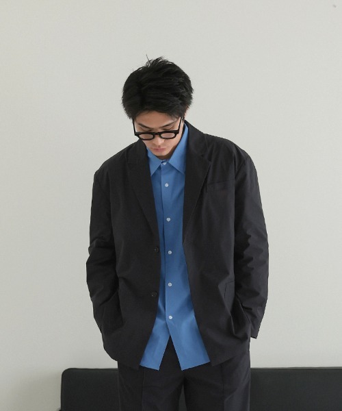 STYLISE(スタイライズ)の「【NARIWAI.】Tech Confort Jacket ブラック テーラードジャケット リラックス ビジネス タウンユース カジュアル ストレスフリー 撥水 UVカット 接触冷感 防シワ(ライダースジャケット・メンズ・ブラック・M)」の5枚目の写真