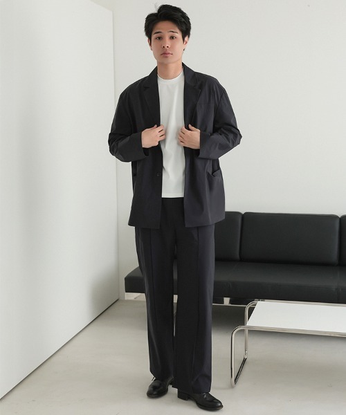STYLISE(スタイライズ)の「【NARIWAI.】Tech Confort Jacket ブラック テーラードジャケット リラックス ビジネス タウンユース カジュアル ストレスフリー 撥水 UVカット 接触冷感 防シワ(ライダースジャケット・メンズ・ブラック・M)」の6枚目の写真
