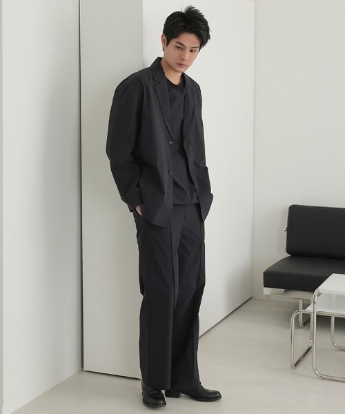 STYLISE(スタイライズ)の「【NARIWAI.】Tech Confort Jacket ブラック テーラードジャケット リラックス ビジネス タウンユース カジュアル ストレスフリー 撥水 UVカット 接触冷感 防シワ(ライダースジャケット・メンズ・ブラック・M)」の7枚目の写真