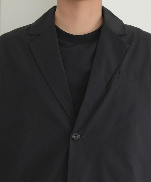 STYLISE(スタイライズ)の「【NARIWAI.】Tech Confort Jacket ブラック テーラードジャケット リラックス ビジネス タウンユース カジュアル ストレスフリー 撥水 UVカット 接触冷感 防シワ(ライダースジャケット・メンズ・ブラック・M)」の11枚目の写真
