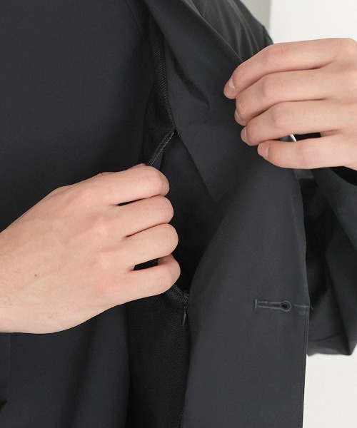 STYLISE(スタイライズ)の「【NARIWAI.】Tech Confort Jacket ブラック テーラードジャケット リラックス ビジネス タウンユース カジュアル ストレスフリー 撥水 UVカット 接触冷感 防シワ(ライダースジャケット・メンズ・ブラック・M)」の13枚目の写真