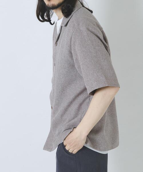 ITEMS URBANRESEARCH（アイテムズ アーバンリサーチ）の「サマーツイード オープンカラー半袖シャツ（シャツ/ブラウス・メンズ・ブルー/モカ/オレンジ・MEDIUM/LARGE）」の13枚目の写真