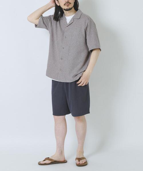 ITEMS URBANRESEARCH（アイテムズ アーバンリサーチ）の「サマーツイード オープンカラー半袖シャツ（シャツ/ブラウス・メンズ・ブルー/モカ/オレンジ・MEDIUM/LARGE）」の15枚目の写真