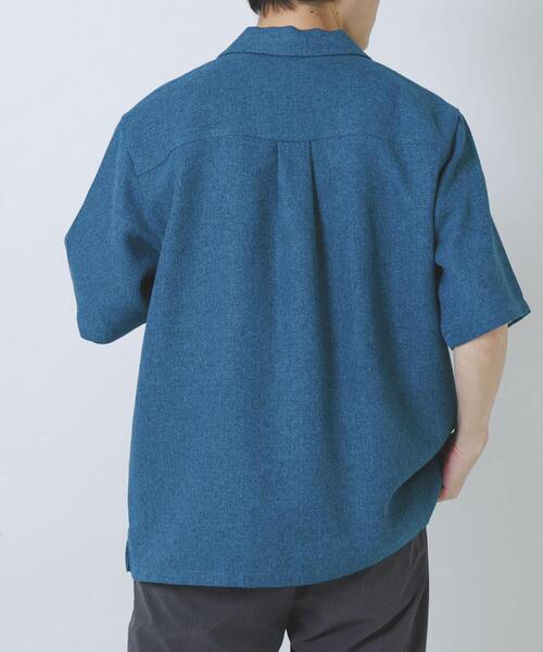 ITEMS URBANRESEARCH（アイテムズ アーバンリサーチ）の「サマーツイード オープンカラー半袖シャツ（シャツ/ブラウス・メンズ・ブルー/モカ/オレンジ・MEDIUM/LARGE）」の9枚目の写真