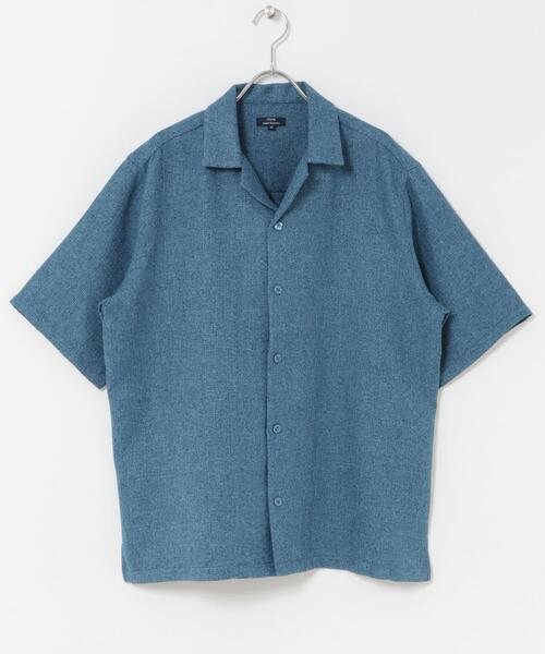 ITEMS URBANRESEARCH（アイテムズ アーバンリサーチ）の「サマーツイード オープンカラー半袖シャツ（シャツ/ブラウス・メンズ・ブルー/モカ/オレンジ・MEDIUM/LARGE）」の11枚目の写真