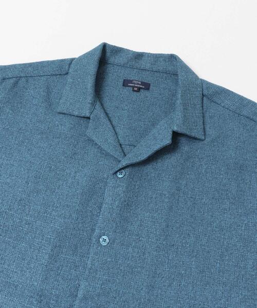 ITEMS URBANRESEARCH（アイテムズ アーバンリサーチ）の「サマーツイード オープンカラー半袖シャツ（シャツ/ブラウス・メンズ・ブルー/モカ/オレンジ・MEDIUM/LARGE）」の12枚目の写真