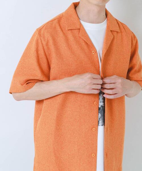 ITEMS URBANRESEARCH（アイテムズ アーバンリサーチ）の「サマーツイード オープンカラー半袖シャツ（シャツ/ブラウス・メンズ・ブルー/モカ/オレンジ・MEDIUM/LARGE）」の20枚目の写真