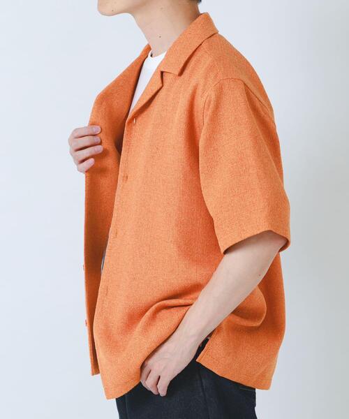 ITEMS URBANRESEARCH（アイテムズ アーバンリサーチ）の「サマーツイード オープンカラー半袖シャツ（シャツ/ブラウス・メンズ・ブルー/モカ/オレンジ・MEDIUM/LARGE）」の21枚目の写真