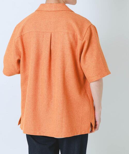 ITEMS URBANRESEARCH（アイテムズ アーバンリサーチ）の「サマーツイード オープンカラー半袖シャツ（シャツ/ブラウス・メンズ・ブルー/モカ/オレンジ・MEDIUM/LARGE）」の22枚目の写真
