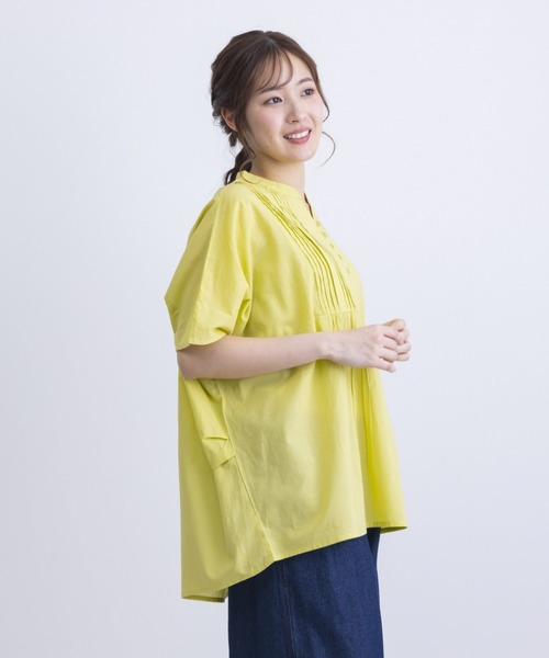 MARAI（マーライ）の「胸元ピンタックコクーンシルエット半袖ブラウス（シャツ/ブラウス・レディース・ブルー/オフホワイト/ブラック・フリー）」の20枚目の写真