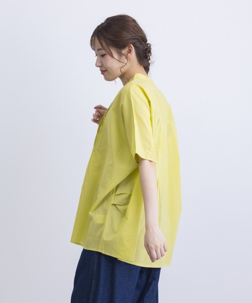 MARAI（マーライ）の「胸元ピンタックコクーンシルエット半袖ブラウス（シャツ/ブラウス・レディース・ブルー/オフホワイト/ブラック・フリー）」の21枚目の写真