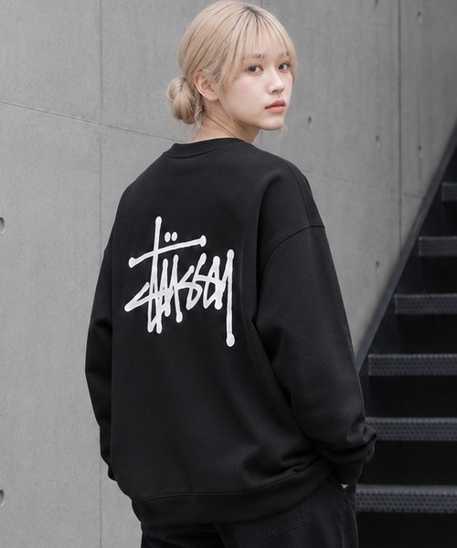 STUSSY(ステューシー)の「【STUSSY】ステューシー BASIC LOGO RAISING OF SWEAT ロゴ スウェット トレーナー(スウェット・レディース・ブラック/グレー・MEDIUM/LARGE/X-LARGE)」の1枚目の写真