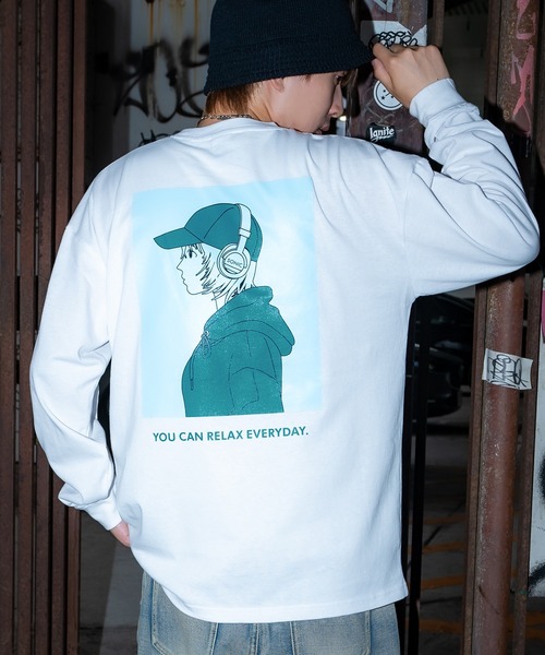 SIDEWAY STANCE(サイドウェイスタンス)の「【SIDEWAY STANCE】チルガール長袖Tシャツ 70582(Tシャツ/カットソー・メンズ・ブラック/オートミール/ホワイト・MEDIUM/LARGE/SMALL/X-LARGE)」の2枚目の写真