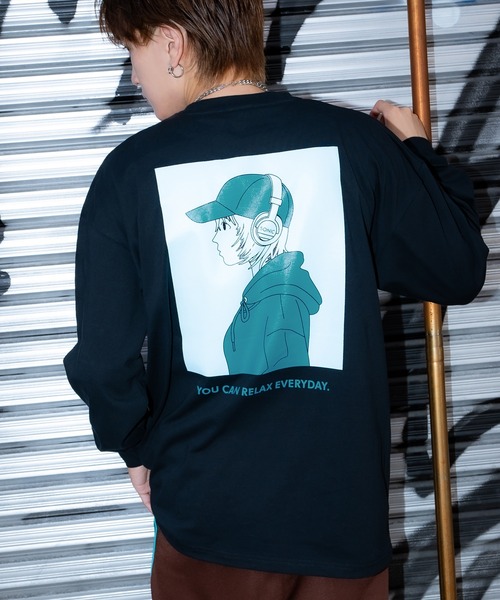 SIDEWAY STANCE(サイドウェイスタンス)の「【SIDEWAY STANCE】チルガール長袖Tシャツ 70582(Tシャツ/カットソー・メンズ・ブラック/オートミール/ホワイト・MEDIUM/LARGE/SMALL/X-LARGE)」の3枚目の写真