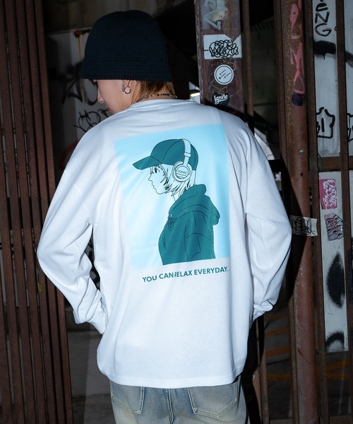 SIDEWAY STANCE(サイドウェイスタンス)の「【SIDEWAY STANCE】チルガール長袖Tシャツ 70582(Tシャツ/カットソー・メンズ・ブラック/オートミール/ホワイト・MEDIUM/LARGE/SMALL/X-LARGE)」の5枚目の写真