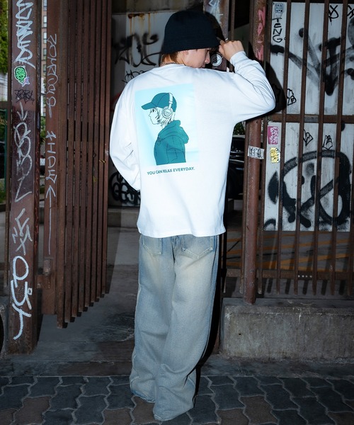 SIDEWAY STANCE(サイドウェイスタンス)の「【SIDEWAY STANCE】チルガール長袖Tシャツ 70582(Tシャツ/カットソー・メンズ・ブラック/オートミール/ホワイト・MEDIUM/LARGE/SMALL/X-LARGE)」の7枚目の写真
