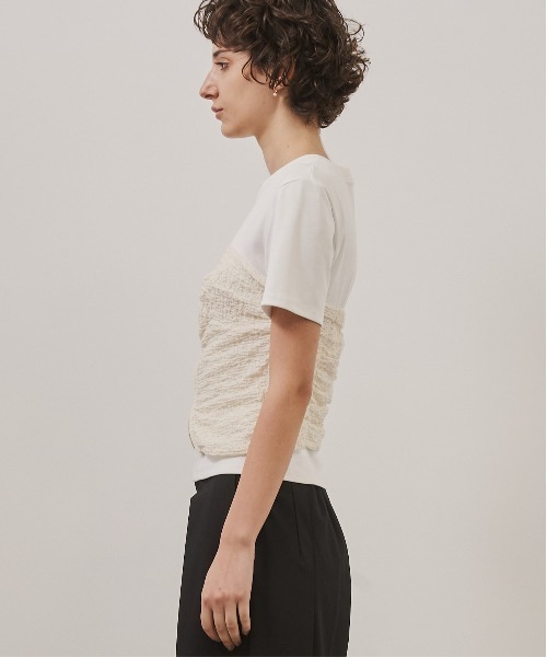 CITY TOKYO(シティトウキョウ)の「【CITY TOKYO/シティートウキョウ】Bustier Combination Tops/ビスチェコンビネーショントップス(Tシャツ/カットソー・レディース・ホワイト/ブラック・FREE)」の8枚目の写真