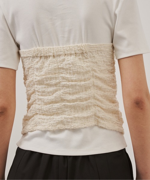 CITY TOKYO(シティトウキョウ)の「【CITY TOKYO/シティートウキョウ】Bustier Combination Tops/ビスチェコンビネーショントップス(Tシャツ/カットソー・レディース・ホワイト/ブラック・FREE)」の6枚目の写真
