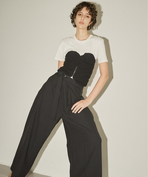 CITY TOKYO(シティトウキョウ)の「【CITY TOKYO/シティートウキョウ】Bustier Combination Tops/ビスチェコンビネーショントップス(Tシャツ/カットソー・レディース・ホワイト/ブラック・FREE)」の19枚目の写真