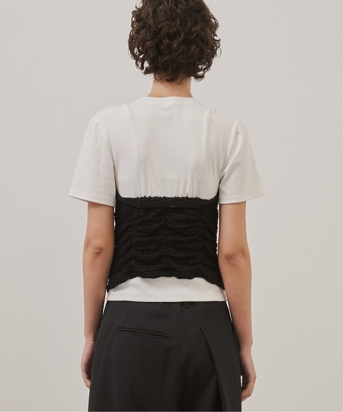 CITY TOKYO(シティトウキョウ)の「【CITY TOKYO/シティートウキョウ】Bustier Combination Tops/ビスチェコンビネーショントップス(Tシャツ/カットソー・レディース・ホワイト/ブラック・FREE)」の14枚目の写真