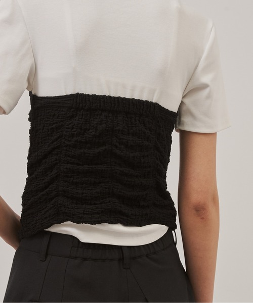 CITY TOKYO(シティトウキョウ)の「【CITY TOKYO/シティートウキョウ】Bustier Combination Tops/ビスチェコンビネーショントップス(Tシャツ/カットソー・レディース・ホワイト/ブラック・FREE)」の11枚目の写真