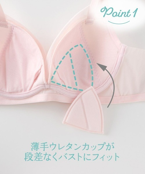 nissen(ニッセン)の「プチ胸サイズ 柔らかフィットソフトワイヤーブラジャー(プティシュ)(ブラジャー・レディース・イエロー/ピンク・A65/A70/A80/B80/B70/A85/B85/B90/B95/A100/A90/A95/AA70/AAA65/AA65/AA75/AAA80/AA80/AAA75/AAA70/A75/B75)」の8枚目の写真