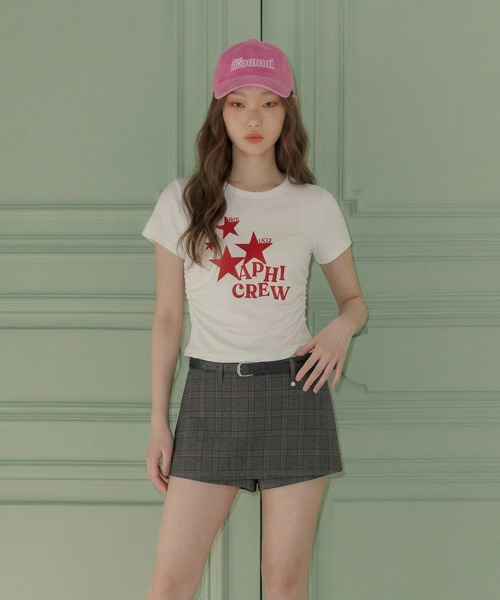 VIVID LADY(ビビッドレディー)の「スターグラフィック シャーリング 半袖Tシャツ(Tシャツ/カットソー・レディース・チャコールグレー/ワイン/ブラック/アイボリー/ブルー・FREE)」の17枚目の写真