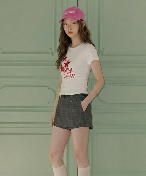 VIVID LADY(ビビッドレディー)の「スターグラフィック シャーリング 半袖Tシャツ(Tシャツ/カットソー・レディース・チャコールグレー/ワイン/ブラック/アイボリー/ブルー・FREE)」の18枚目の写真