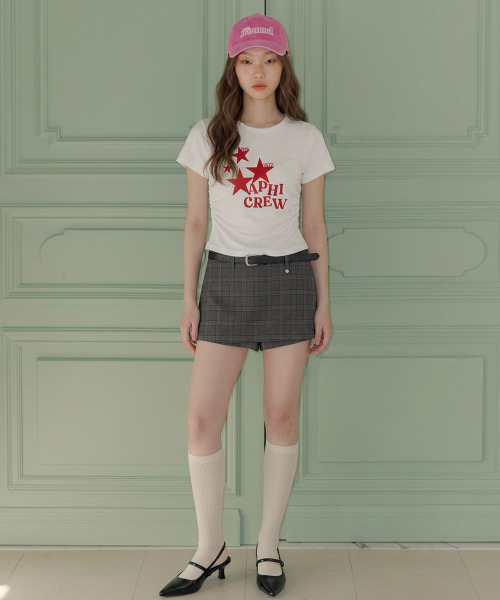VIVID LADY(ビビッドレディー)の「スターグラフィック シャーリング 半袖Tシャツ(Tシャツ/カットソー・レディース・チャコールグレー/ワイン/ブラック/アイボリー/ブルー・FREE)」の19枚目の写真