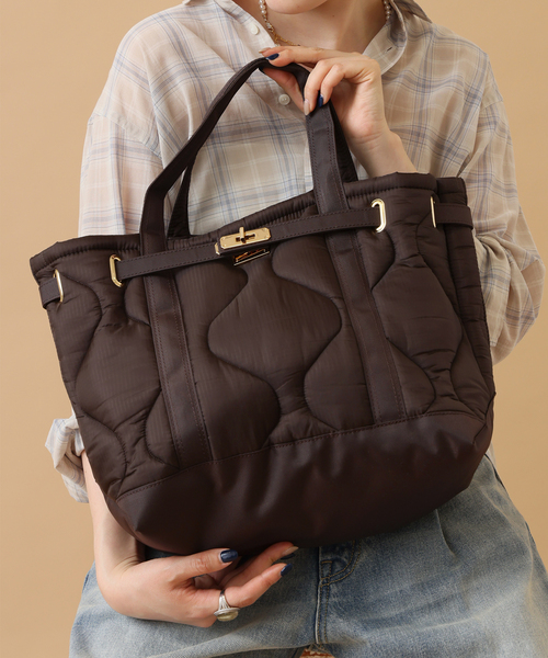Spick & Span(スピックアンドスパン)の「《一部店舗+WEB限定》SITA PARANTICA/シータパランティカ キルティングナイロントート(トートバッグ・レディース・カーキ/ブラック/ブラウン・FREE)」の5枚目の写真