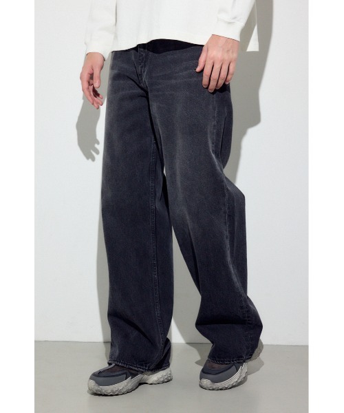 AZUL by moussy（アズールバイマウジー）の「AZUL DENIM ワイド（デニムパンツ・メンズ・ブラック/ブルー・SMALL/MEDIUM/LARGE）」の3枚目の写真