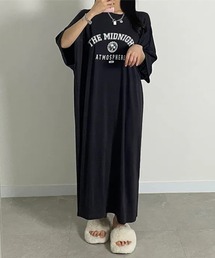 ロゴプリントTシャツワンピース