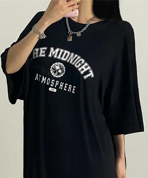 mielu(ミエル)の「ロゴプリントTシャツワンピース(ワンピース・レディース・ブラウン/ブラック・LARGE/MEDIUM)」の6枚目の写真