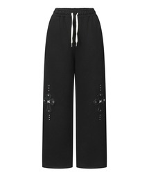 MUCENT(ムセント)- CROSS LEATHER PATCH SWEAT PANTS