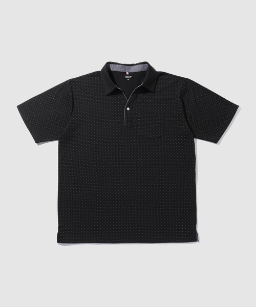 NAVY(ネイビー)の「【SARARI /サラリ】接触冷感 カノコドット柄 スキッパー 半袖ポロシャツ(ポロシャツ・メンズ・ブラック/ホワイト・S/M/L/XL)」の8枚目の写真